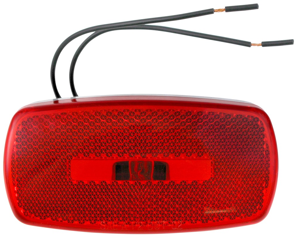 Optronics Trailer Clearance or Side Marker Light w/ Reflector - Incandescent - White Base - Red Lens - MC32RB