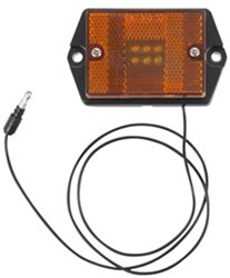 LED Clearance and Side Marker Trailer Light w/ Reflector - 6 Diodes - Rectangle - Amber Lens