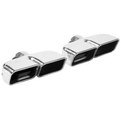 MagnaFlow Exhaust Tips for 2.75" Tailpipe - Clamp On - Rectangular - Stainless - Chrome - Qty 2 - MF35221