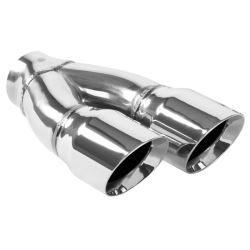 MagnaFlow Exhaust Tip for 2-1/4" Tailpipe - Weld On - 3" Diameter - Stainless - Chrome - MF35228
