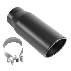 MagnaFlow Exhaust Tip for 3" Tailpipe - Clamp On - 4" Diameter - Stainless Steel - Black - MF35236