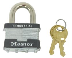 Master Lock Laminated Steel Padlock - 1-3/4" Wide - 5/16" Diameter Shackle - ML1KA