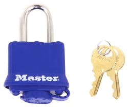 Master Lock Laminated Steel Padlock - 1-15/16" Wide - 9/32" Diameter Shackle - Blue Cover - ML312D