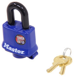 Master Lock Laminated Steel Padlock- 1-15/16" Wide - 3/8" Shackle - Blue - Keyed Alike - ML312KA