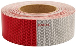 Optronics 7" Long Silver/ 11" Long Red Conspicuity Reflective Tape - 150' - RTR150711B