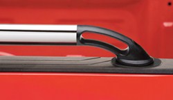 Putco Locker Truck Bed Side Rails - Polished Stainless Steel with Black Nylon Castings              