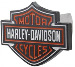 Harley-Davidson Trailer Hitch Receiver Cover - 1-1/4" and 2" Hitches - Orange and White
