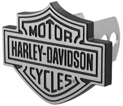 Harley-Davidson Trailer Hitch Receiver Cover - 1-1/4" and 2" Hitches - Brushed Aluminum - PC002238