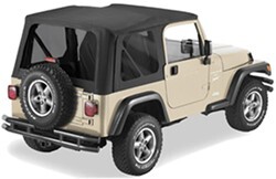Pavement Ends Replay Soft Top Fabric for Jeep - Tinted Windows - Doors Not Included - Black Denim   