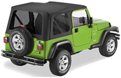 Pavement Ends Replay Soft Top Fabric for Jeep - Tinted Windows - Doors Not Included - Black Diamond 