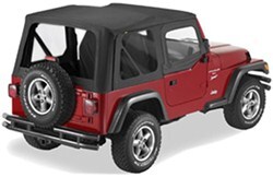 Pavement Ends Replay Soft Top Fabric for Jeep - Soft Upper Doors and Tinted Windows - Black Diamond 