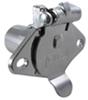 Pollak Heavy-Duty, 4-Pole, Round Pin Socket, Concealed Terminals - Chrome - Vehicle End