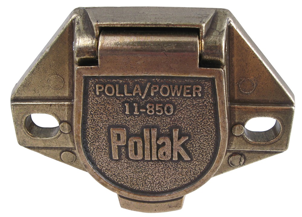 Pollak Single-Pole, Round Pin Trailer Wiring Socket - Vehicle End - PK11851