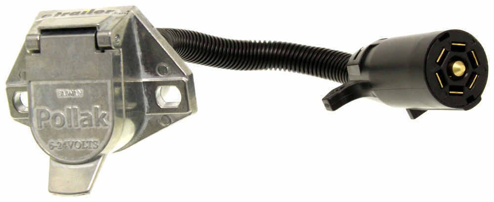 Pollak Trailer Connector Adapter - 7-Blade Plug to 7-Pole Round Pin - Die-Cast Zinc - PK12728