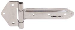 T-Strap Hinge w Wide Bracket for Enclosed Trailers - 7-5/8" Long - 180 Degree - Stainless Steel - PLR2008-SSP
