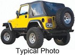 Rampage Trail Top All-Season 2-in-1 Soft Top for Jeep - Tinted Windows - Sailcloth - Black Diamond  