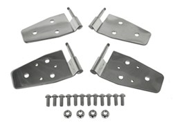 Rampage Door Hinges for Jeep - Polished Stainless Steel - Mirror Mounting Holes - 2 Pair            