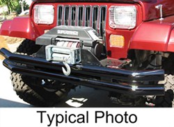 Rampage Front/Rear Double Tube Bumper for Jeep - Black Powder Coated Steel                          