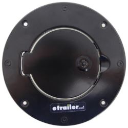 Rampage Locking, Billet Style Fuel Tank Door and Bezel for Jeep - Black Aluminum                    