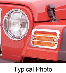 Rampage Euro Style Front Light Guards for Jeep - Polished Stainless Steel                           