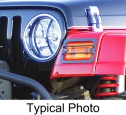Rampage Euro Style Front Light Guards for Jeep - Black Powder Coated Steel                          