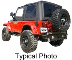 Rampage Replacement Soft Top Fabric for Jeep - Door Skins Included - Tinted Windows - Black Diamond 