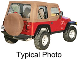 Rampage Replacement Soft Top Fabric for Jeep - Door Skins Included - Clear Windows - Spice          