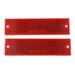 Thinline Trailer Reflectors - Adhesive Backing - Screw Mount - Rectangle - Red - Qty 2