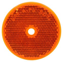 Screw Mount Reflector for Truck or Trailer - 2-3/16" Round - Amber - Qty 1                     