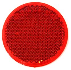 2-3/16" Round, Acrylic Reflector, Self-Adhesive - Red                                          