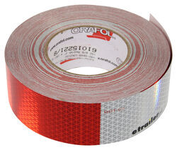 Optronics 6" Long Silver/ 6" Long Red Conspicuity Reflective Tape - 150' - Perforated