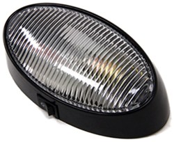 Optronics RV Porch Utility Light w/ Switch - Incandescent - Oval - Black Housing - Clear Lens - RVPL7CB