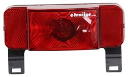 RV Tail Light - Stop, Tail, Turn, License Plate - Rectangle - Red Lens - Driver Side - Black Base