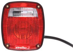 Jeep-Style Trailer Combination Tail Light - Stop, Tail, Turn, Backup, License Plate - Red/Clear Lens - ST60RB
