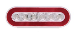 GloLight LED Trailer Tail Light - Stop, Tail, Turn - Submersible - 22 Diodes - Oval - Clear Lens - STL111RCB