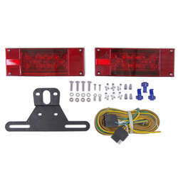 LED Combination Trailer Tail Lights - Submersible - Driver and Passenger Side - 25' Wire Harness - TLL16RK