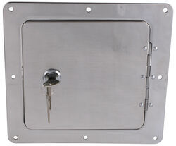 Ultra-Fab Locking Multi-Purpose Access Door for RVs - 8" Wide x 7-1/4" Tall - Chrome - UF48-979010