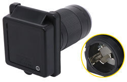 Mighty Cord Replacement RV Power Inlet - Twist Lock - 50 Amp - Black                                