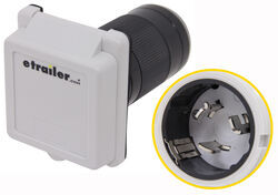 Mighty Cord Replacement RV Power Inlet - Twist Lock - 50 Amp - White                                