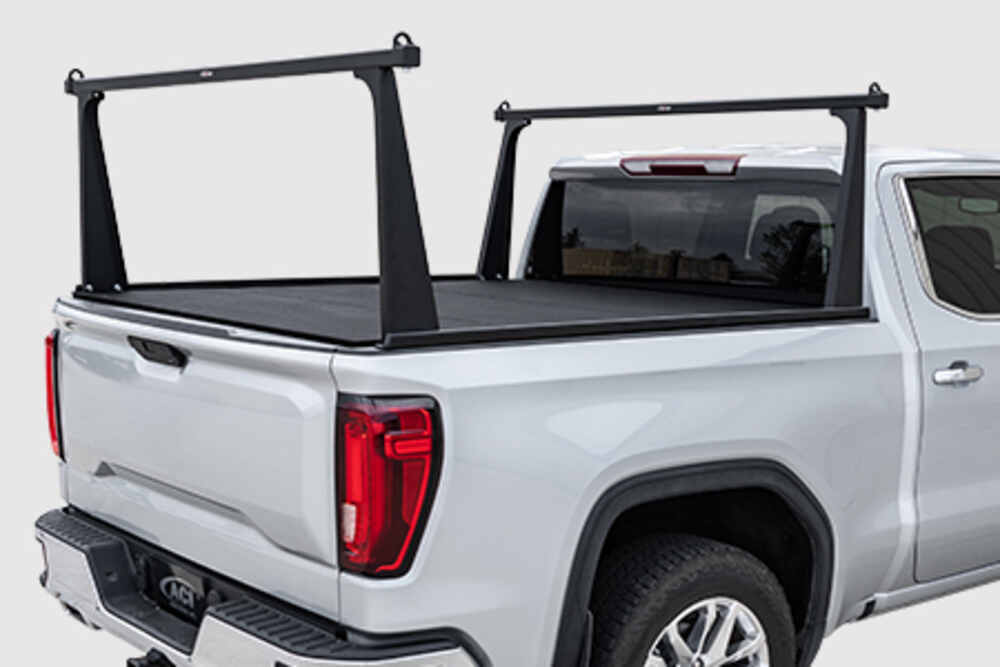 Adarac Pro Series Custom Truck Bed Ladder Rack - Aluminum - Matte Black ...