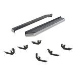 AeroTread Running Boards w/ Custom Installation Kit - 5" Wide - Aluminum - Polished Stainless  