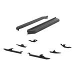 AeroTread Running Boards w/ Custom Installation Kit - 5" Wide - Aluminum - Black Stainless     