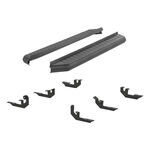 AeroTread Running Boards w/ Custom Installation Kit - 5" Wide - Aluminum - Black Stainless     