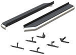 AeroTread Running Boards w/ Custom Installation Kit - 5" Wide - Aluminum - Black Stainless