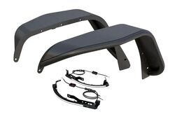 Aries Front Fender Flares for Jeep w/ LED Lights - Textured Black Powder Coated Aluminum - AA57NQ