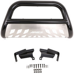 Aries Bull Bar with Removable Skid Plate - 3" Tubing - Semi Gloss Black Powder Coated Steel - AAB35-8000