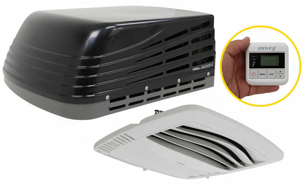 Advent Air RV Air Conditioner w/ Air Distribution Box and Wall Thermostat - 13,500 Btu - Black 13500 Btu ADV44FR