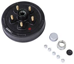 Easy Grease Trailer Hub and Drum Assembly - 3.5K Axles - 10" Diameter - 5 on 5 - Pre-Greased   