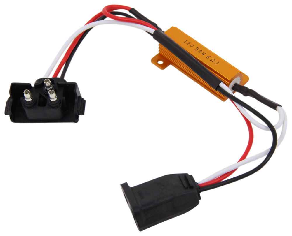 LED Stop/Turn Light Fast Flash Load Resistor PL-3 W/Male & Female Plugs 