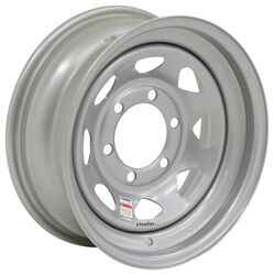 Dexstar Steel Spoke Trailer Wheel - 15" x 6" Rim - 6 on 5-1/2 - Silver Powder Coat - AM20535